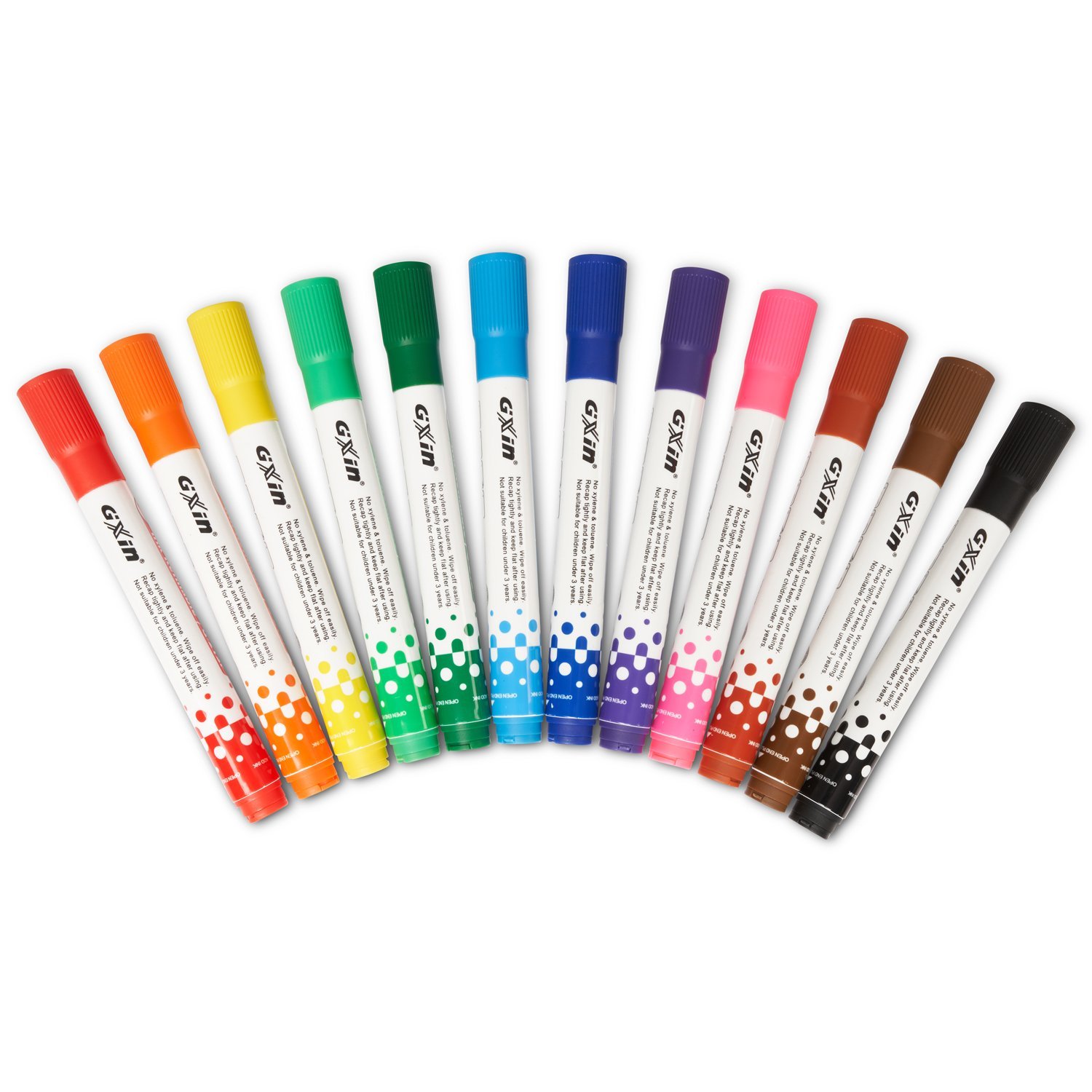 12 Coloured Whiteboard Markers Magnetic Innovations